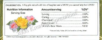 Mother's Day Rose Candy Bar Favor Back